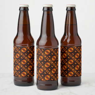 Gold Moderner Boho Eleganter Abstrakter Kunstmuste Bierflaschenetikett