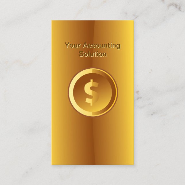 Gold Money Sign Accounting Solution Business Card Visitenkarte (Vorderseite)