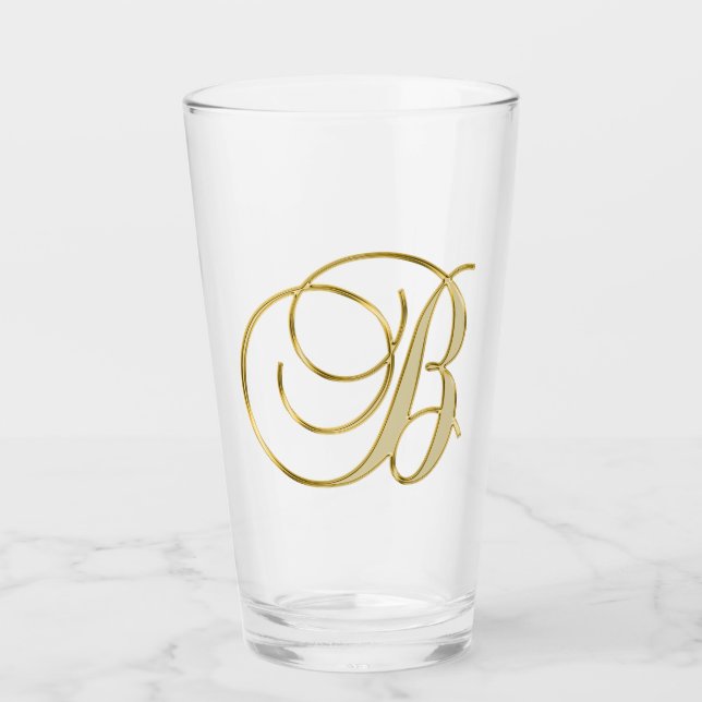 Gold Monogram B Glas (Vorderseite)