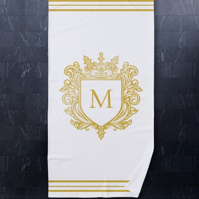 Gold Monogram Beach Handtuch (Von Creator hochgeladen)