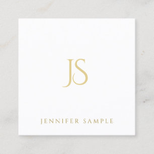 Gold Monogram Beruflich Elegant Modernes Einfaches Quadratische Visitenkarte