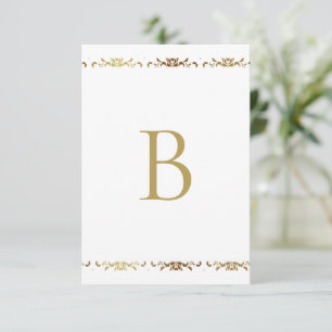 Gold Monogram Damask Elegant Vielen Dank Dankeskarte