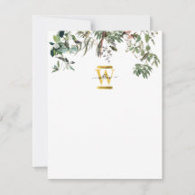 Gold Monogram Elegant Eukalyptus Greenerity & Bird