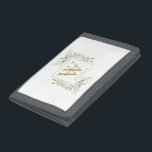 Gold Monogram Elegant Moderne Grüne Dreiklappenwan Trifold Geldbörse<br><div class="desc">Elegante Aquarellgrün verlasse ein Monogramm-Namenswallet mit einem Monogramm-Initial. Entwickelt von Thisisnotme©</div>