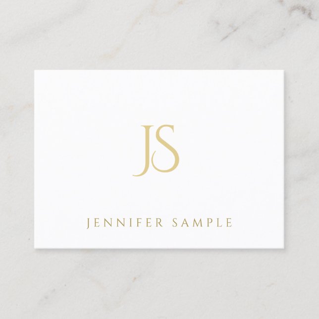 Gold Monogram Elegant Modernes Einfaches Beruflich Visitenkarte (Vorderseite)