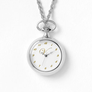 Gold Monogram, erste V-Uhr mit Gold-Nummern Armbanduhr