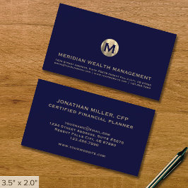 Gold Monogram Financial Business Card Visitenkarte