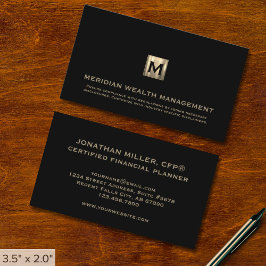 Gold Monogram Financial Planner Business Card Visitenkarte