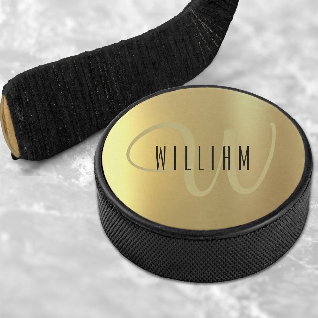 Gold Monogram Formal Luxus Eishockey Puck (Gold Monogram Formal Luxury Hockey Puck)