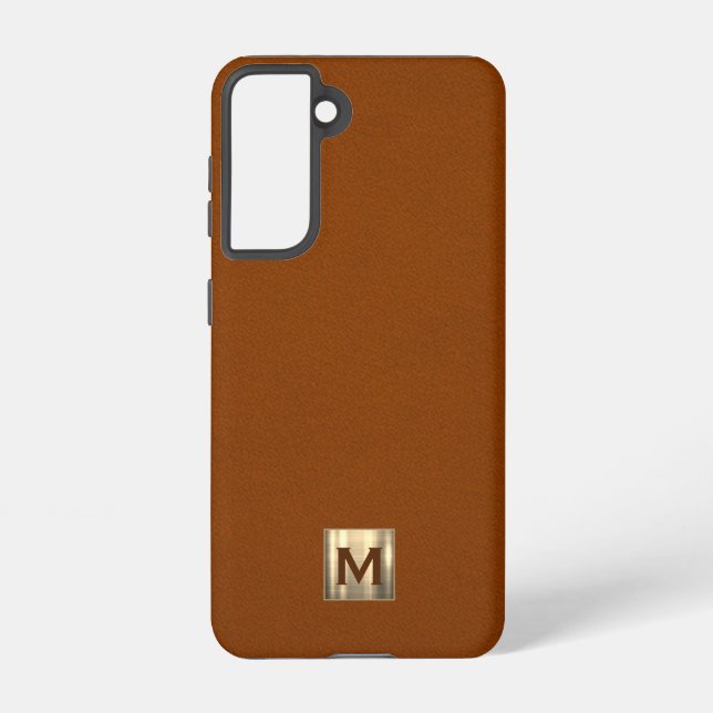 Gold Monogram für Sable Luxury Samsung Galaxy Hülle (Rückseite)