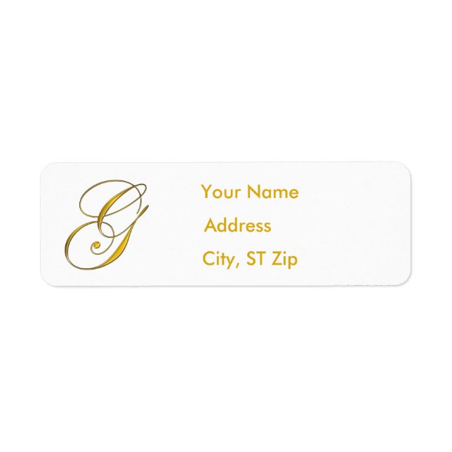 Gold Monogram G Address Labels (Vorne)
