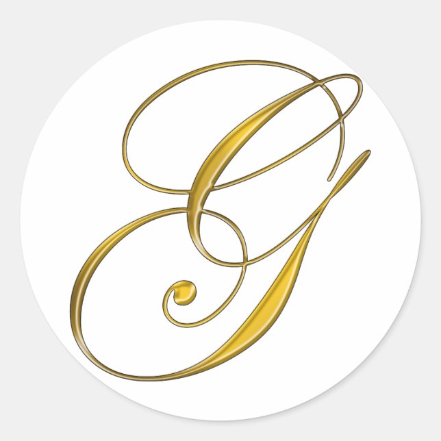 Gold Monogram G Umschlag Aufkleber Sticker (Vorderseite)
