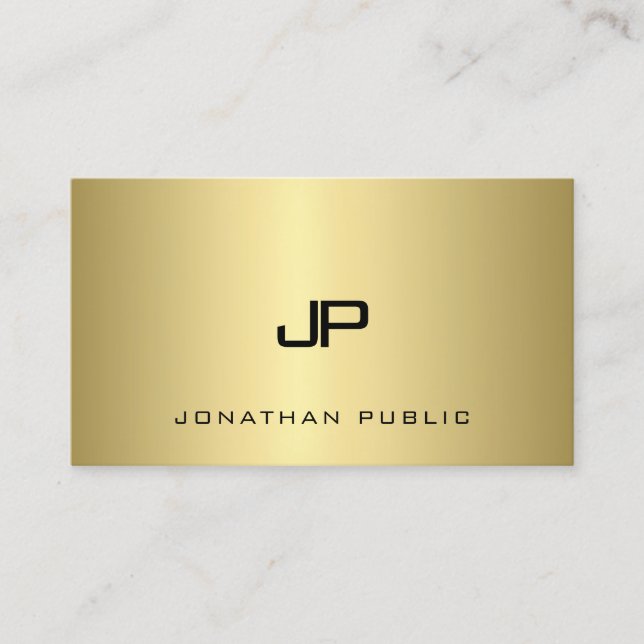 Gold Monogram Glamour Schlicht Modernes Gracful To Visitenkarte (Vorderseite)