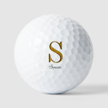 Gold Monogram Individuelle Name Initial Golf Balls