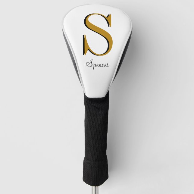 Gold Monogram Individuelle Name Initial Golf Headcover (Vorderseite)