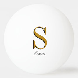 Gold Monogram Individuelle Name Initial Tischtennisball