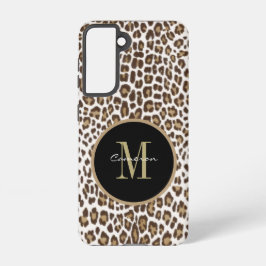Gold Monogram Initial and Name On Black Gift Samsung Galaxy Hülle
