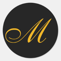 Gold Monogram Initial Black