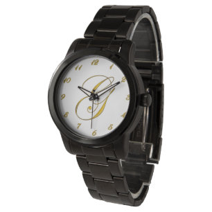 Gold Monogram Initial G Custom Watch Armbanduhr