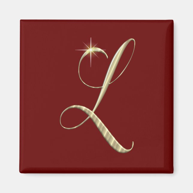 Gold Monogram Initial L Magnet (Vorne)
