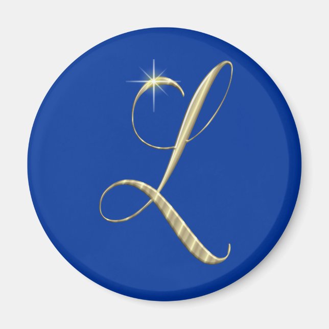 Gold Monogram Initial L Magnet (Vorne)