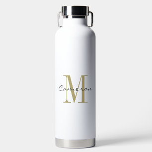 Gold Monogram Initial und Name Personalisiertes Ge Trinkflasche