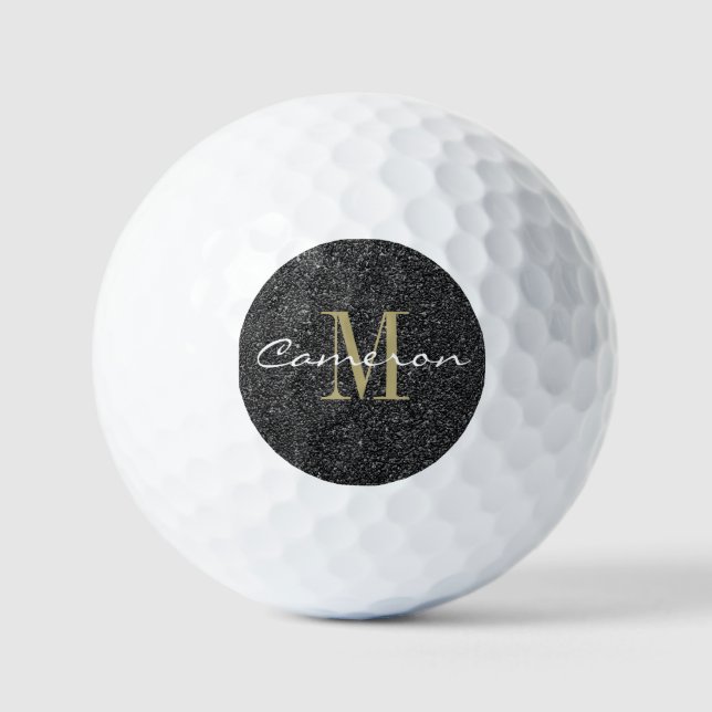 Gold Monogram Initial und Name Sandpaper Golfball (Vorderseite)
