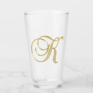 Gold Monogram K Glas