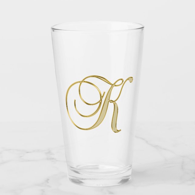 Gold Monogram K Glas (Vorderseite)