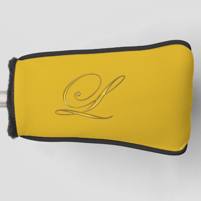 Gold Monogram L Initial Golf Headcover (Vorderseite)