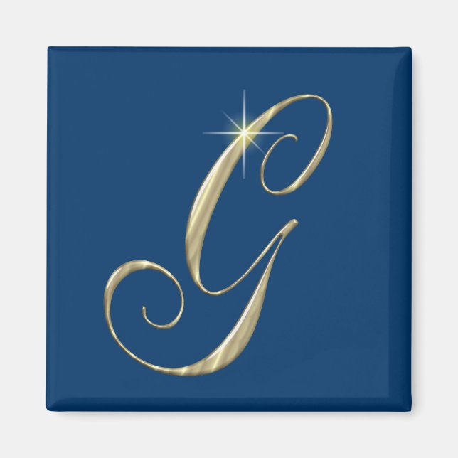 Gold Monogram Letter G Initials Magnet (Vorne)