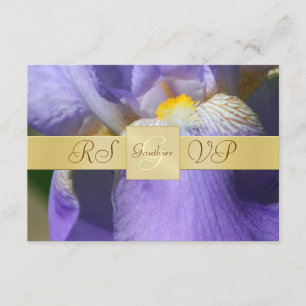 Gold Monogram Lila Iris UAWG Einladung