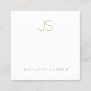 Gold Monogram Modern Sleek Schlicht modisch Quadratische Visitenkarte