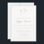 Gold Monogram Moderne Hochzeitseinladung Einladung<br><div class="desc">Hohe Qualität und individuell anpassbar!</div>