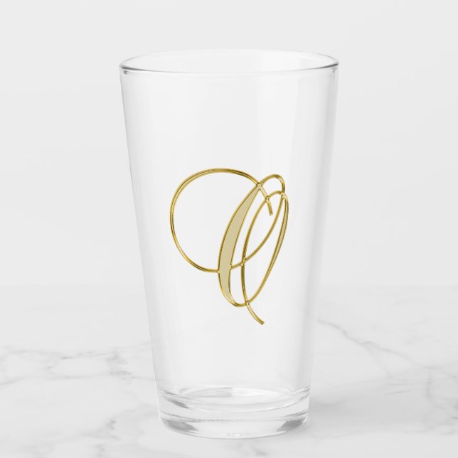 Gold Monogram O Glas (Vorderseite)