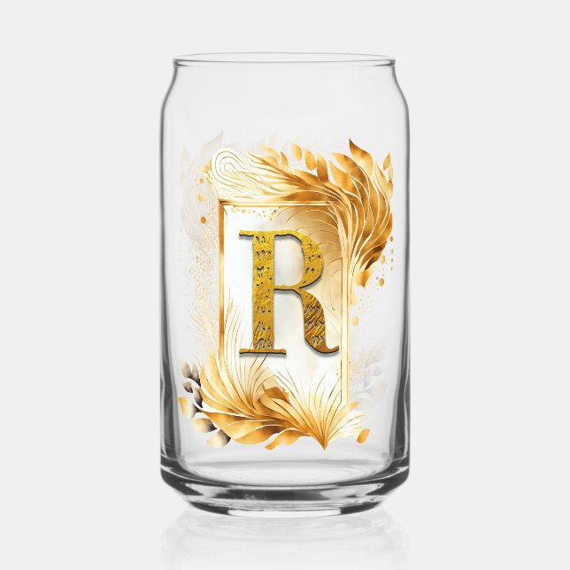 Gold Monogram R Decorativ Dosenglas (Vorderseite)
