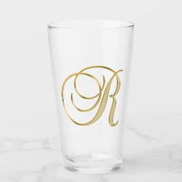 Gold Monogram R Glas