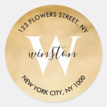 Gold Monogram Rücksendeadresse Moderner Glitzer