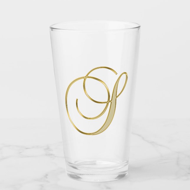 Gold Monogram S Glas (Vorderseite)