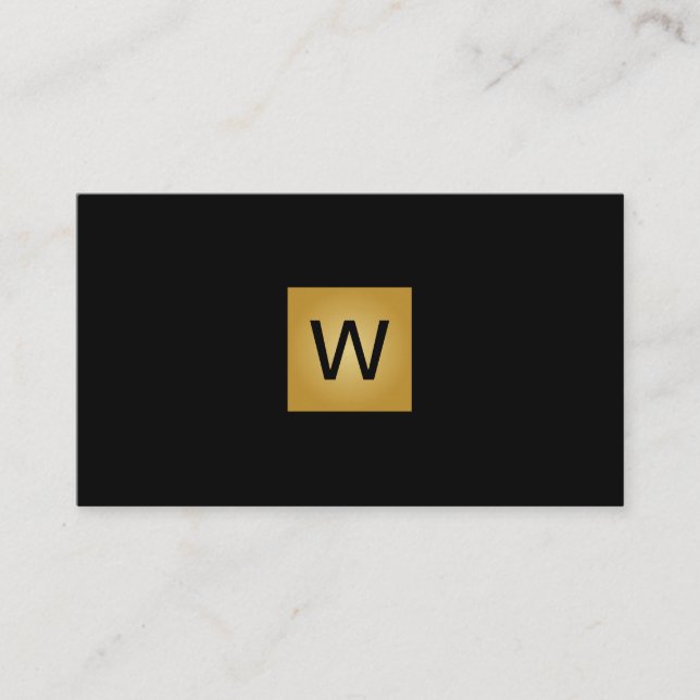 Gold Monogram Square Visitenkarte (Vorderseite)