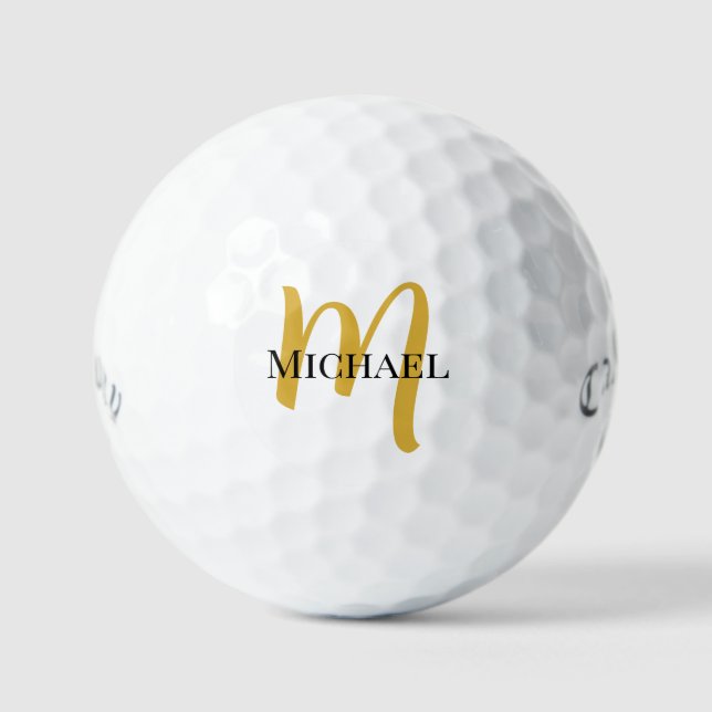Gold Monogram Template Callaway Supersoft 12 Pack Golfball (Vorderseite)