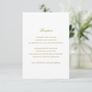 Gold Monogram Traditionelle Hochzeitsempfangskarte RSVP Karte