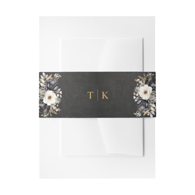 Gold Monogram und Peonies Invasion Bly Band (Vorderseite Beispiel)