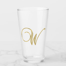 Gold Monogram W Glass Glas