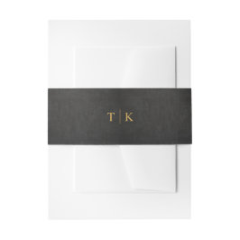 Gold Monogram Wedding Einladungs Bauchband Einladungsbanderole