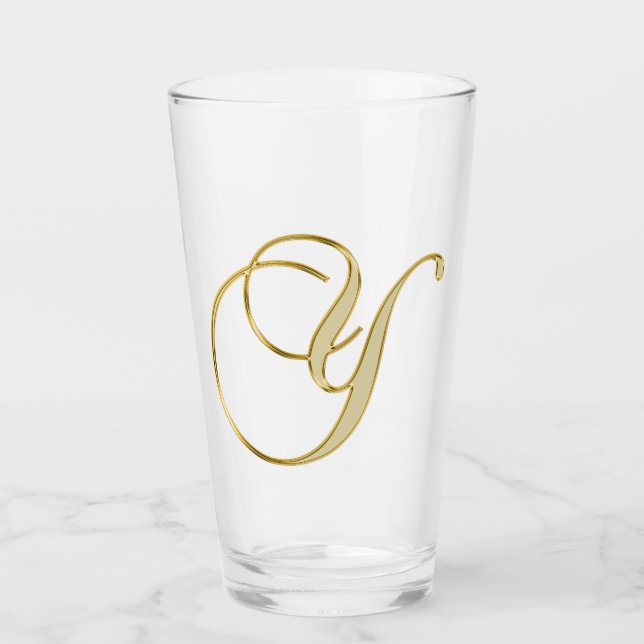 Gold Monogram Y Glas (Vorderseite)