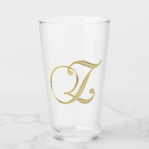 Gold Monogram Z Glas