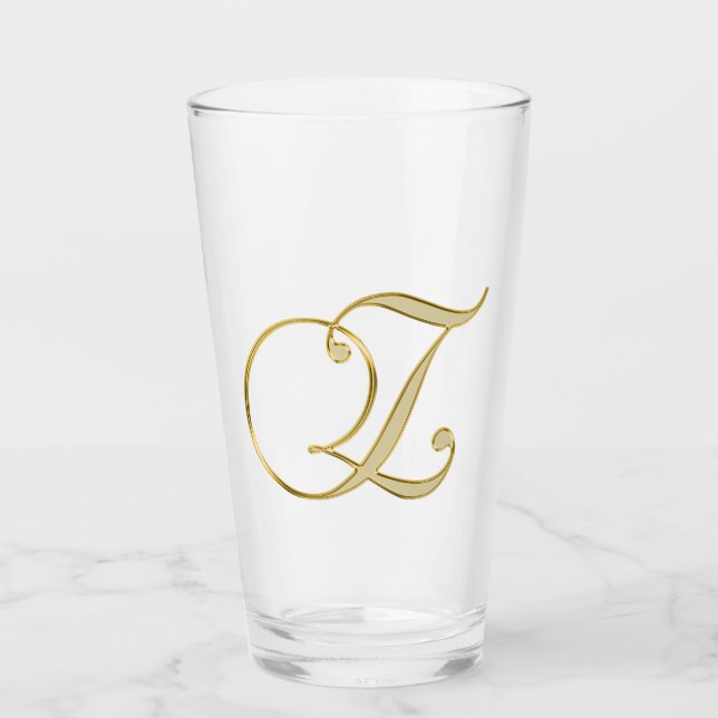 Gold Monogram Z Glas (Vorderseite)