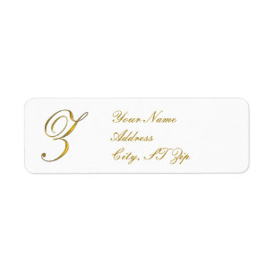Gold Monogram Z Rücksendeadressen-Aufkleber