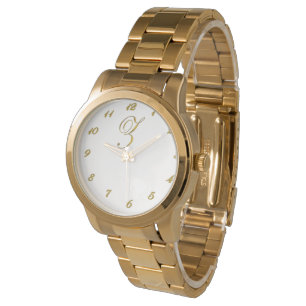 Gold Monogram Z Watch mit Gold Nummern Armbanduhr